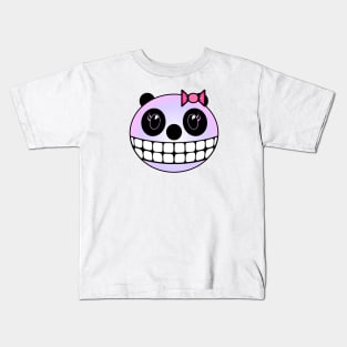 Panda Girl - Purple with Red Bow Kids T-Shirt